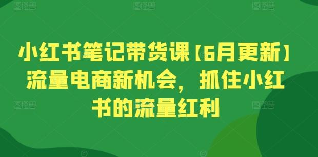 小红书笔记带货课【6月更新】流量电商新机会，抓住小红书的流量红利-179创客网