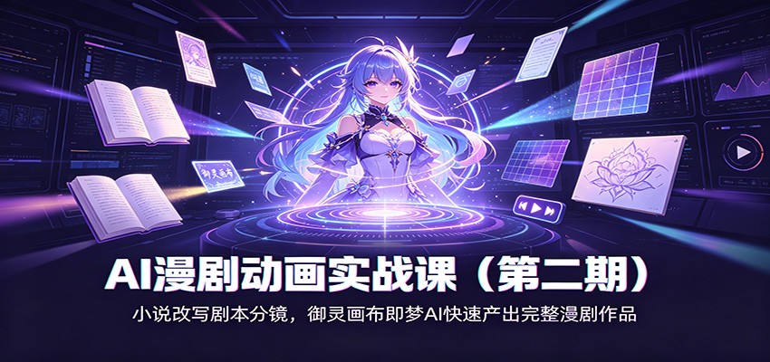 AI漫剧动画实战课（第二期)：小说改写剧本分镜，御灵画布即梦AI快速产出完整漫剧作品-179创客网
