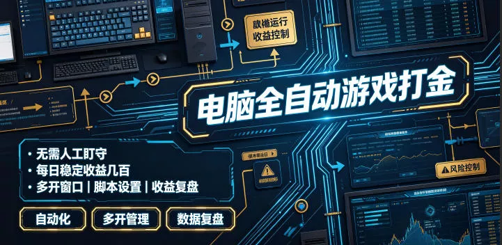 电脑全自动游戏打金，无需人工盯守，每日稳定收益几百！【揭秘】-179创客网