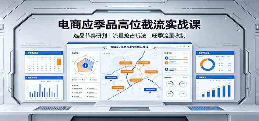 电商应季品高位截流实战课：选品节奏研判，流量抢占玩法，旺季流量收割-179创客网