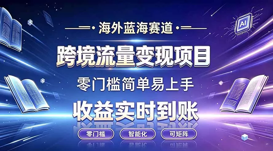 海外蓝海赛道 跨境流量变现项目 收益实时到账 零门槛简单易上手-179创客网