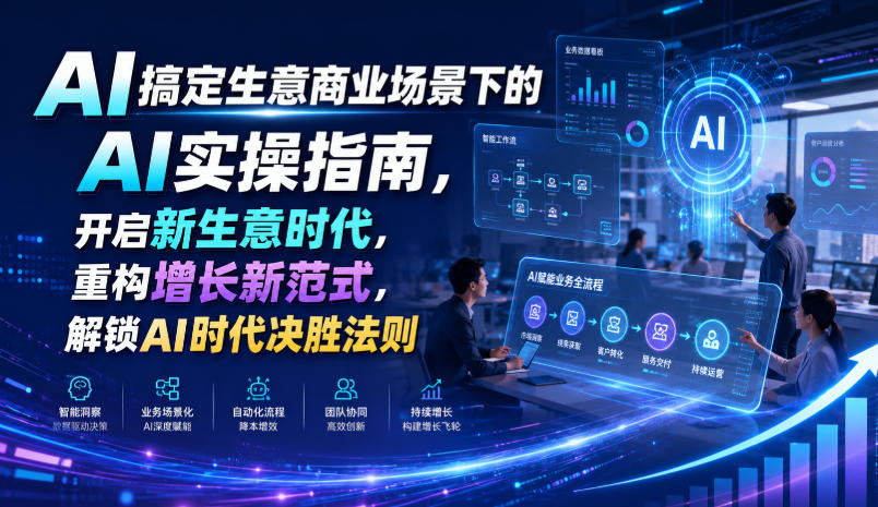 AI搞定生意商业场景下的AI实操指南，开启新生意时代，重构增长新范式，解锁AI时代决胜法则【文档】-179创客网