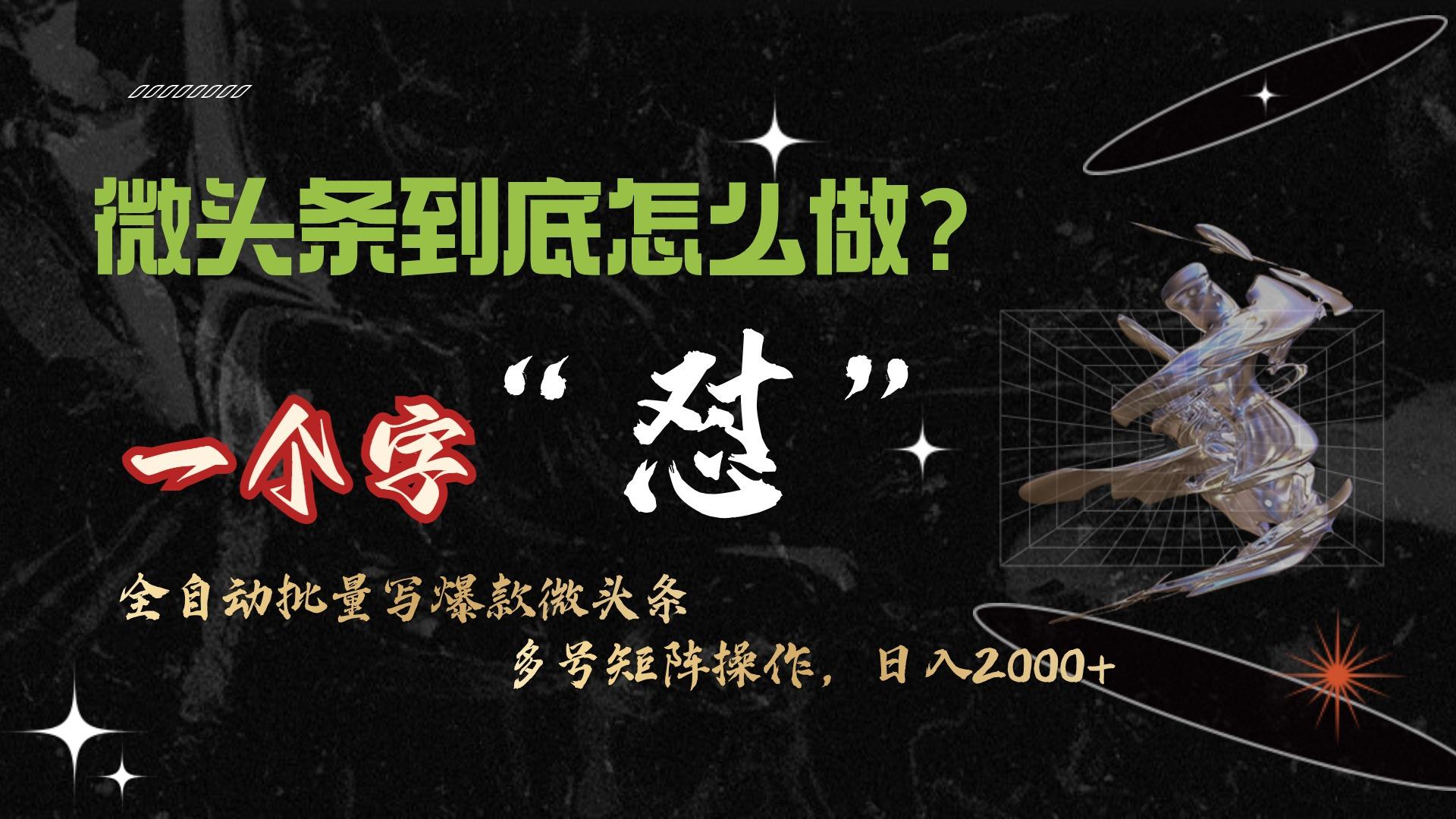 (9809期)微头条最新最强连怼操作，10分钟50条，真正解放双手，月入1w+-179创客网