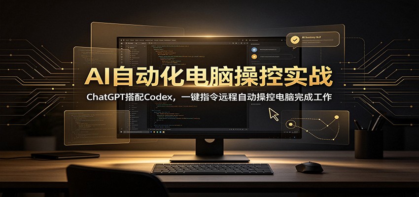 AI自动化电脑操控实战：ChatGPT搭配Codex，一键指令远程自动操控电脑完成工作-179创客网