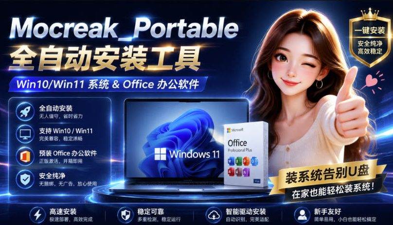 （19970期）Mocreak全自动安装office和win10、win11系统，告别U盘装系统，使用安全可靠-179创客网