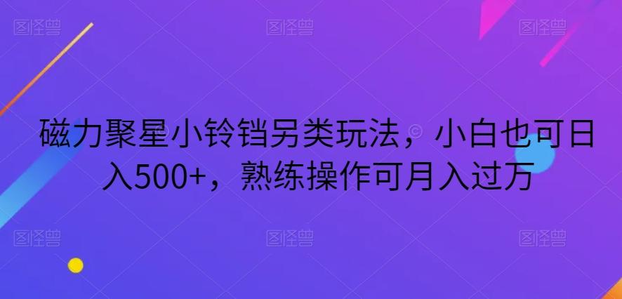 磁力聚星小铃铛另类玩法，小白也可日入500+，熟练操作可月入过万-179创客网