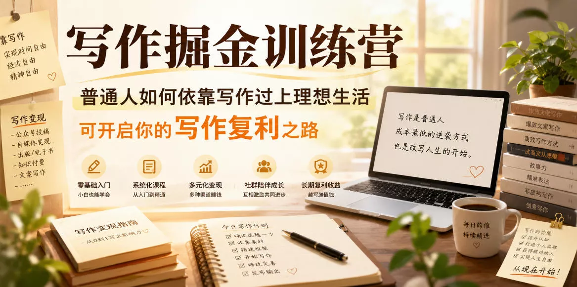 写作掘金训练营，普通人如何依靠写作过上理想生活，可开启你的写作复利之路(更新6月)-179创客网