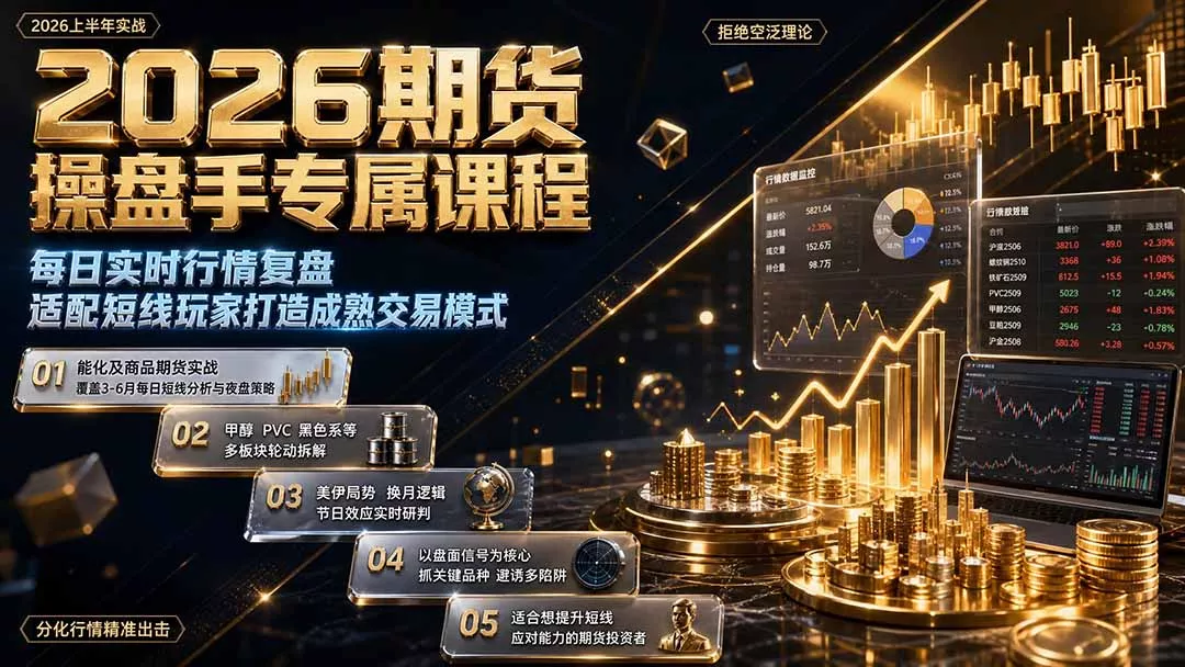 2026期货操盘手专属课程-更新8月，每日实时行情复盘，适配短线玩家打造成熟交易模式-179创客网
