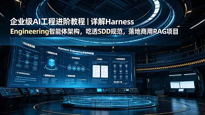 企业级AI工程进阶教程｜详解Harness Engineering智能体架构，吃透SDD规范，落地商用RAG项目-179创客网