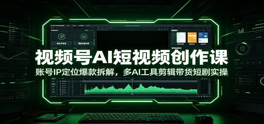 视频号AI短视频创作课：账号IP定位爆款拆解，多AI工具剪辑带货短剧实操-179创客网