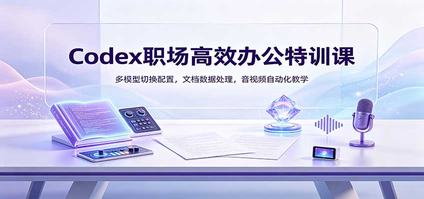 Codex职场高效办公特训课：多模型切换配置，文档数据处理，音视频自动化教学-179创客网