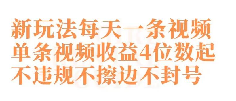 快手新玩法每天一条视频单条视频收益4位数起不违规不擦边不封号【揭秘】-179创客网