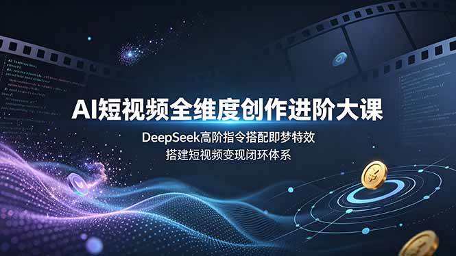 （19153期）AI短视频全维度创作进阶大课，DeepSeek高阶指令搭配即梦特效，搭建短视频变现闭环体系-179创客网