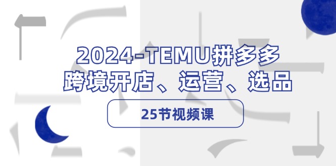 2024-TEMU拼多多·跨境开店、运营、选品(25节视频课-179创客网