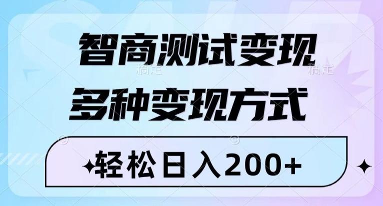 智商测试变现，轻松日入200+，几分钟一个视频，多种变现方式-179创客网
