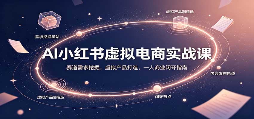 AI小红书虚拟电商实战课：赛道需求挖掘，虚拟产品打造，一人商业闭环指南-179创客网