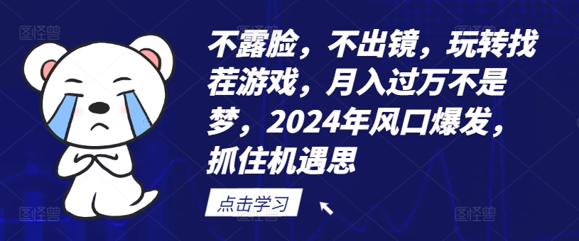 不露脸，不出镜，玩转找茬游戏，月入过万不是梦，2024年风口爆发，抓住机遇【揭秘】-179创客网