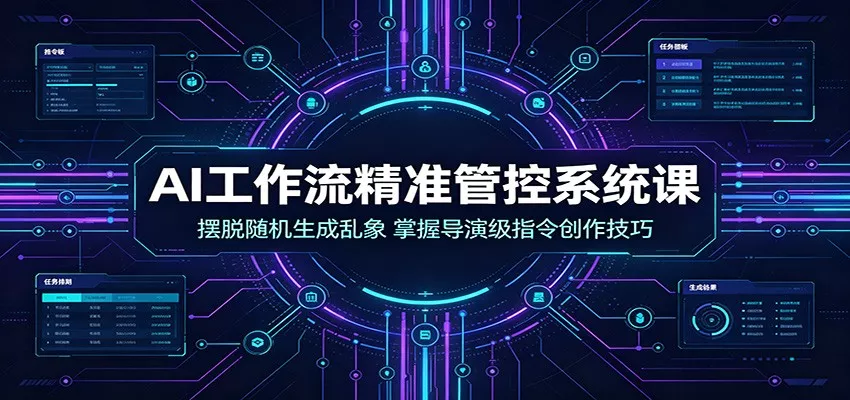 AI工作流精准管控系统课：摆脱随机生成乱象，掌握导演级指令创作技巧-179创客网