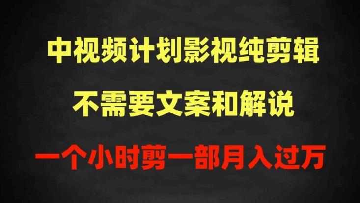 中视频计划影视纯剪辑，不需要文案和解说，一个小时剪一部，100%过原创月入过万【揭秘】-179创客网