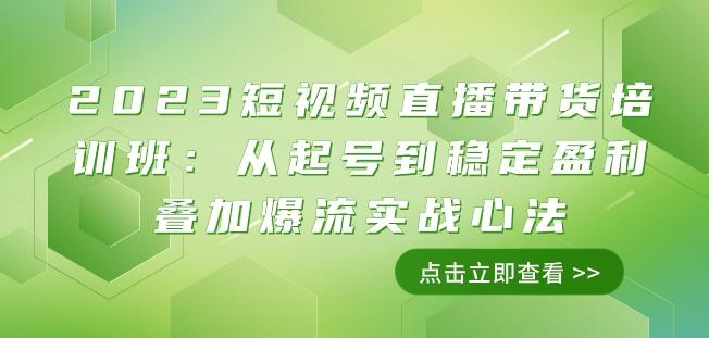 2023短视频直播带货培训班：从起号到稳定盈利叠加爆流实战心法（11节课）-179创客网