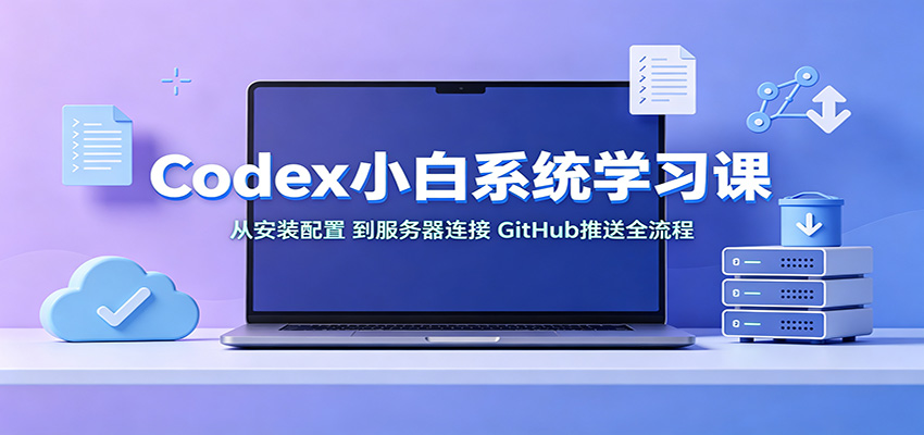 Codex小白系统学习课：小从安装配置，到服务器连接、GitHub推送全流程-179创客网