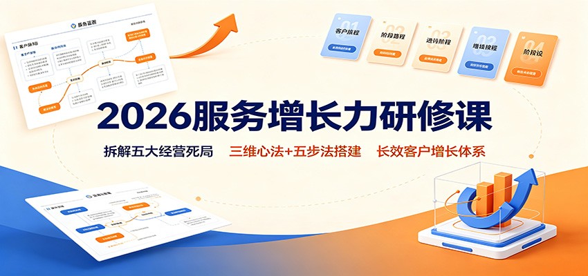 2026服务增长力研修课：拆解五大经营死局，三维心法+五步法搭建长效客户增长体系-179创客网
