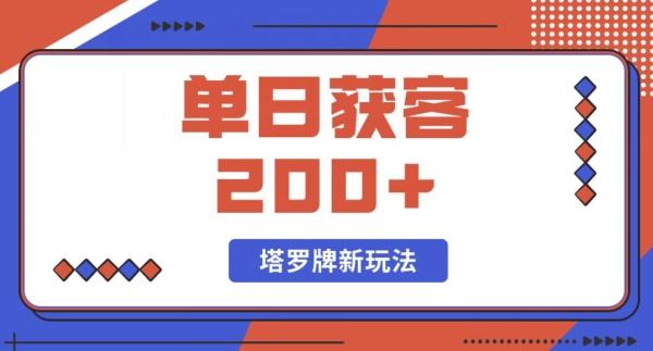 每日获客200+暴力塔罗牌玩法-179创客网