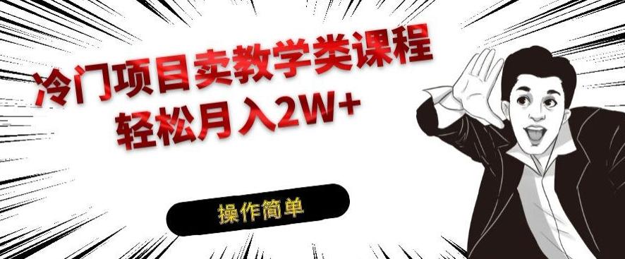 冷门项目卖教学类课程，轻松月入2W+-179创客网