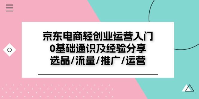 京东电商-轻创业运营入门0基础通识及经验分享：选品/流量/推广/运营-179创客网