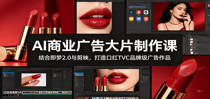 AI商业广告大片制作课：结合即梦2.0与剪映，打造口红TVC品牌级广告作品-179创客网