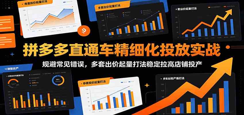 拼多多直通车精细化投放实战：规避常见错误，多套出价起量打法稳定拉高店铺投产-179创客网