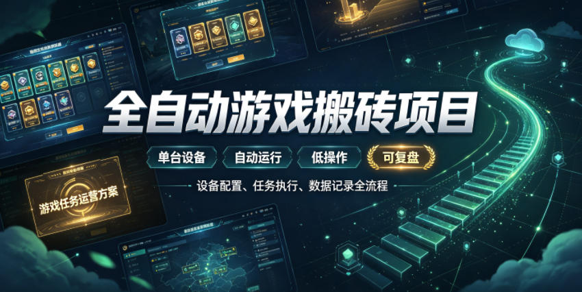 实现全自动游戏搬砖躺賺，每日稳定收益千元，近几年最稳，一台设备就能做！【揭秘】-179创客网