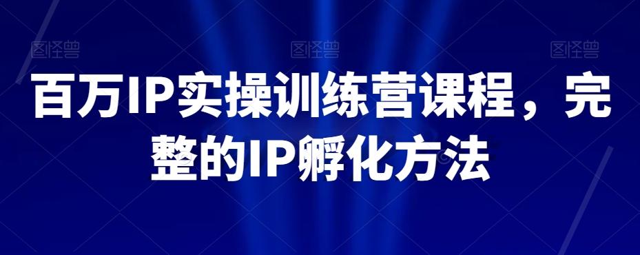 百万IP实操训练营课程，完整的IP孵化方法-179创客网