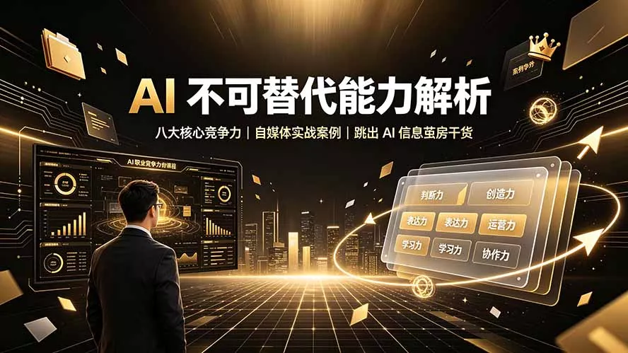 付费文章：AI 不可替代能力解析▸八大核心竞争力｜自媒体实战案例｜跳出 AI 信息茧房干货-179创客网