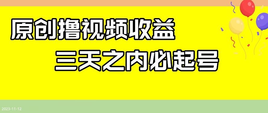 最新撸视频收益，三天之内必起号，一天保底100+【揭秘】-179创客网