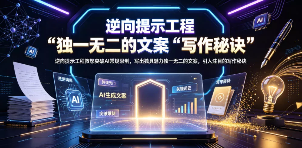 逆向提示工程教您突破AI常规限制，写出独具魅力独一无二的文案，引人注目的写作秘诀【原创双语字幕】-179创客网