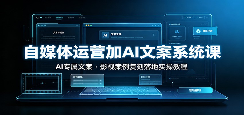 自媒体运营加AI文案系统课：：AI专属文案，影视案例复刻落地实操教程-179创客网