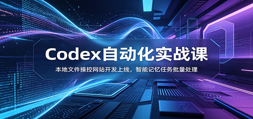 Codex自动化实战课：本地文件操控网站开发上线，智能记忆任务批量处理-179创客网