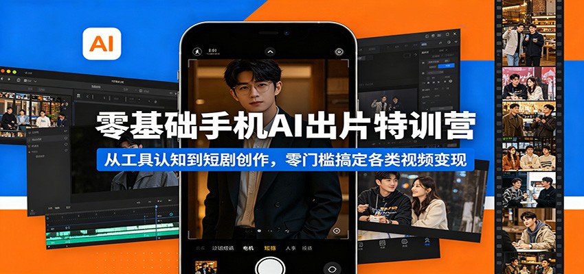 零基础手机AI出片特训营：从工具认知到短剧创作，零门槛搞定各类视频变现-179创客网