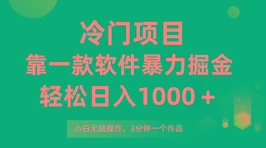 (9791期)冷门项目，靠一款软件暴力掘金日入1000＋，小白轻松上手第二天见收益-179创客网