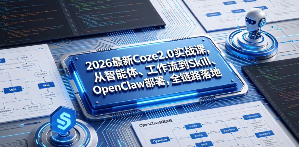 2026最新Coze2.0实战课，从智能体、工作流到Skill、OpenClaw部署，全链路落地-179创客网