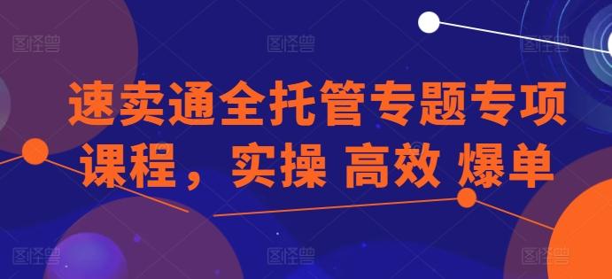 速卖通全托管专题专项课程，实操 高效 爆单-179创客网