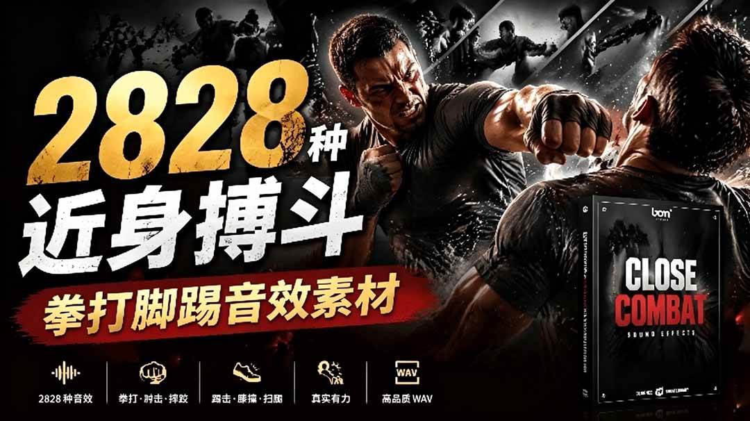 （19072期）宝藏级别音效！2828种近身搏斗拳打脚踢音效素材，全部中文分类，免解压使用 Close Combat-179创客网