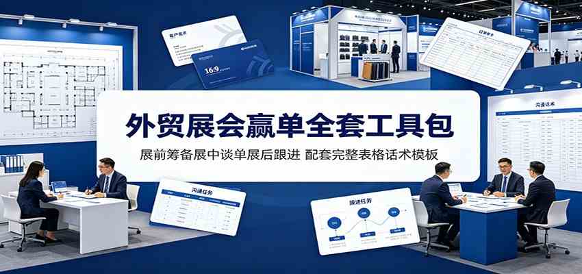 外贸展会赢单全套工具包：展前筹备展中谈单展后跟进，配套完整表格话术模板-179创客网