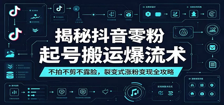 揭秘抖音零粉起号搬运爆流术：不拍不剪不露脸，裂变式涨粉变现全攻略-179创客网