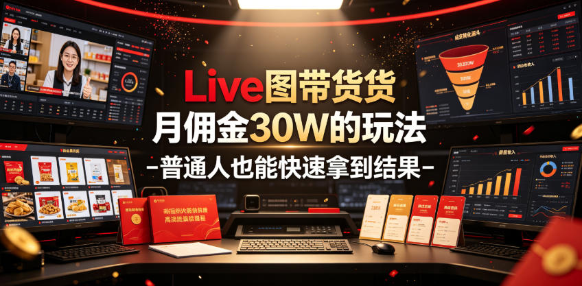 Live图带货月佣金30W的玩法-普通人也能快速拿到结果-179创客网
