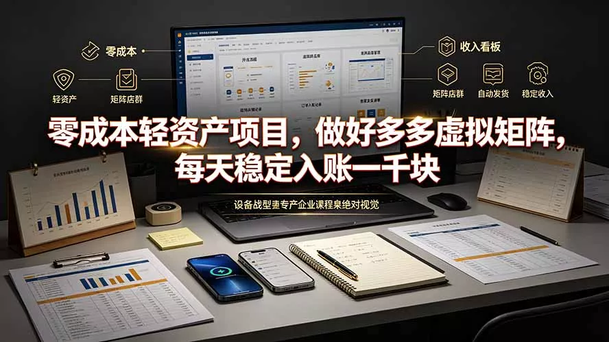零成本轻资产项目，做好多多虚拟矩阵，每天稳定入账一千块-179创客网