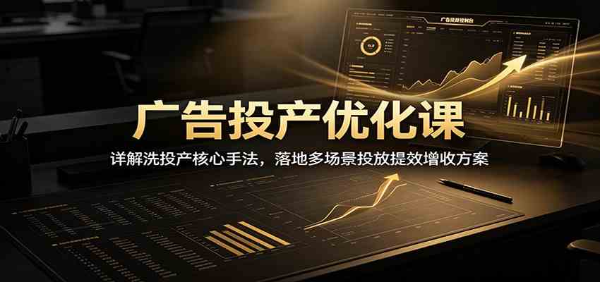 广告投产优化课：详解洗投产核心手法，落地多场景投放提效增收方案-179创客网
