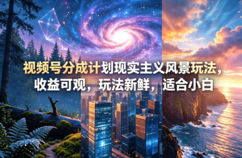 视频号分成计划现实主义风景玩法，收益可观，玩法新鲜，适合小白-179创客网