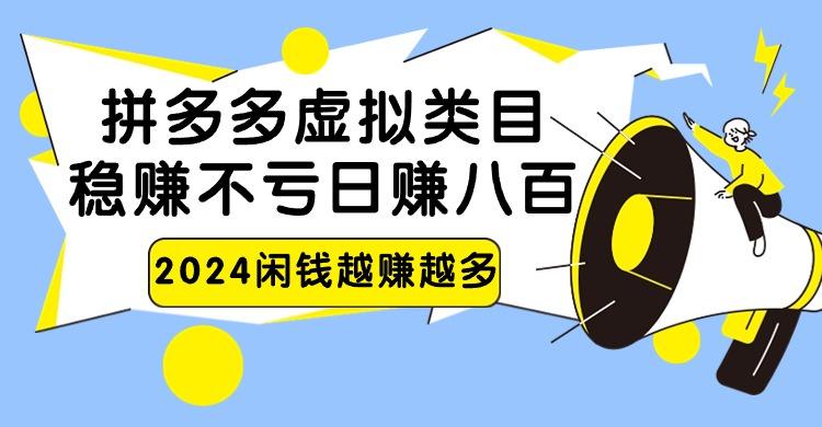 2024拼多多虚拟类目，日赚八百无本万利-179创客网